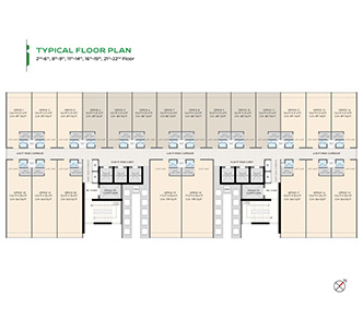 Typical Floor Plan 2nd-6th, 8th-9th, 11th-14th, 16th-19th, 21st-22nd Floor